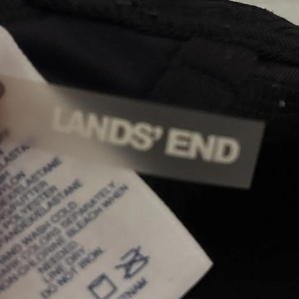 Lands End Black Paisley Textured Twist Underwire Bikini Top Women's Size 4 Swim